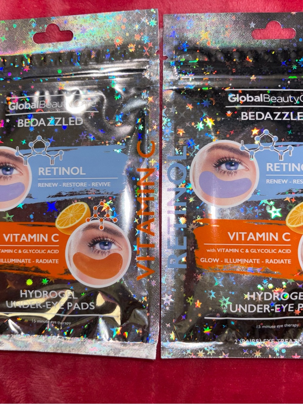 Global Beauty Bedazzled Vitamin C Retinol Hydrogel Under-Eye Pads - Orange